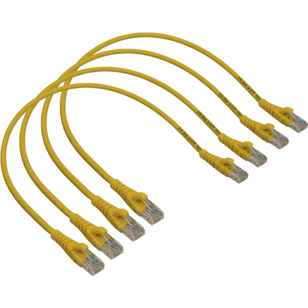 Imagen 1 de LINKMADE 4un 50cm Cat5E Amarillo LSZH Cable Patch Inyectado Multifil