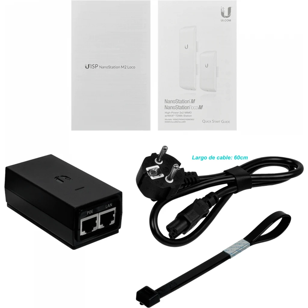 Imagen 2 de Access Point Ubiquiti Nanostation LOCOM2 WIFI 2GHZ/23DBM/8.5DBI/POE/300MBPS