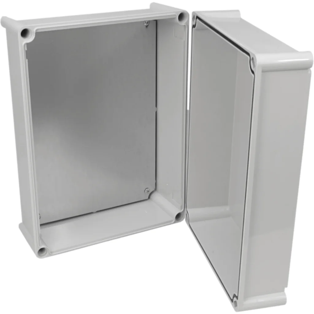 Imagen 2 de 380x280x180mm Tapa-Gris Caja Gris Plastica c/Placa IP66 RoHS