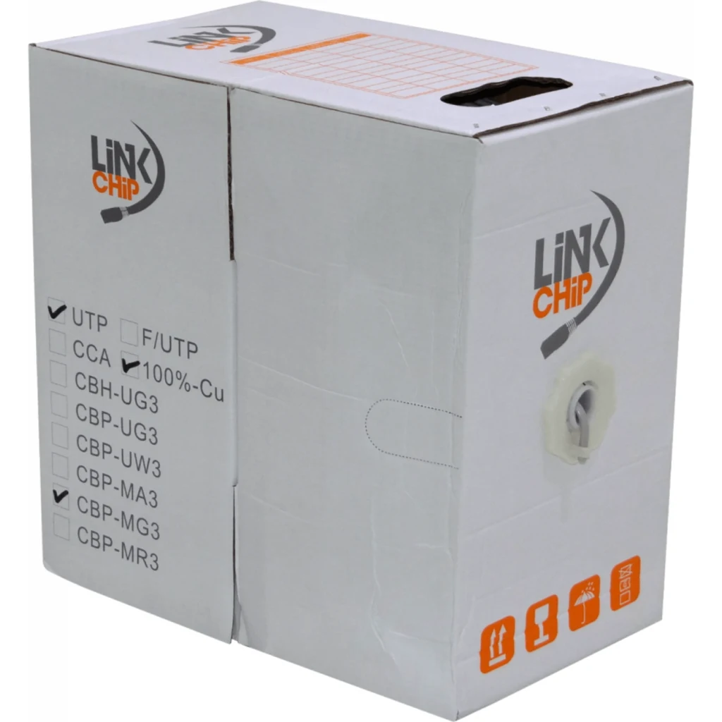 Imagen 1 de Cable de Red Linkchip CAT5E 8*24AWG UTP Multifilar Cobre 305mts Color GRIS