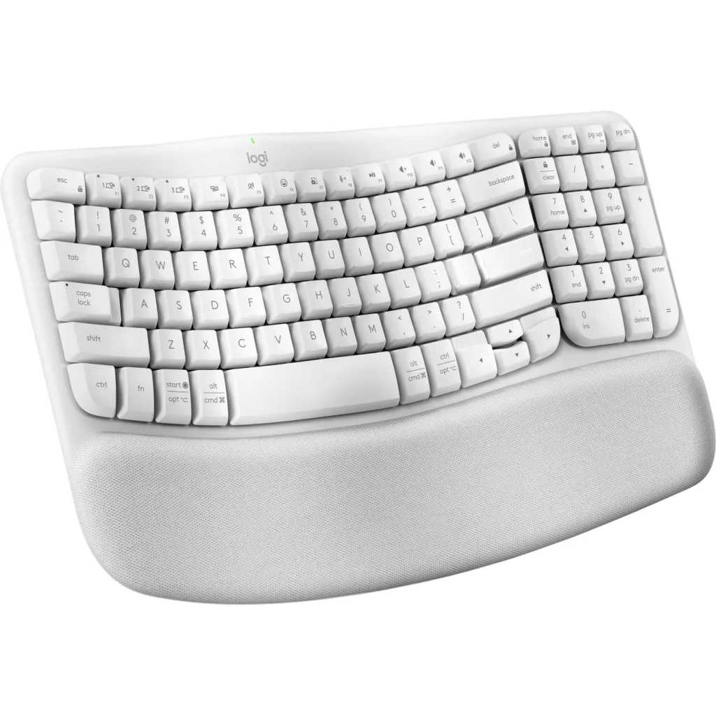 Imagen 3 de Teclado Inalámbrico Erogonómico Logitech WAVE KEYS RF+BT QWERTY Español Blanco
