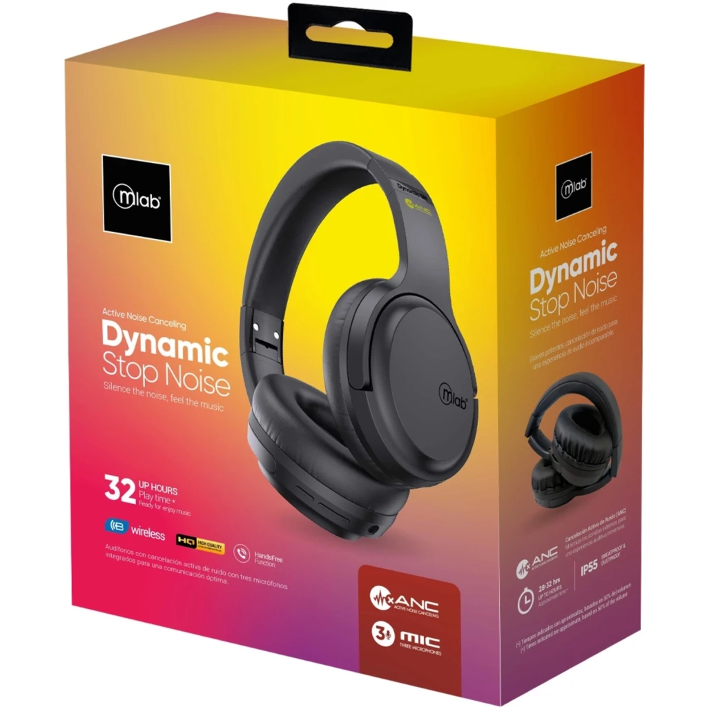 Imagen 3 de MLAB AUDIFONO ANC BLUETOOTH TYPE C DYNAMIC STOP NOISE BLACK