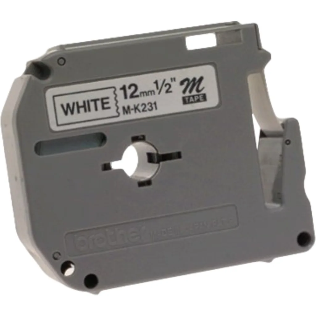Cinta Rotuladora Brother M-231 Blanca Texto Negro 12mm*8mm p/ Rotuladora PT90