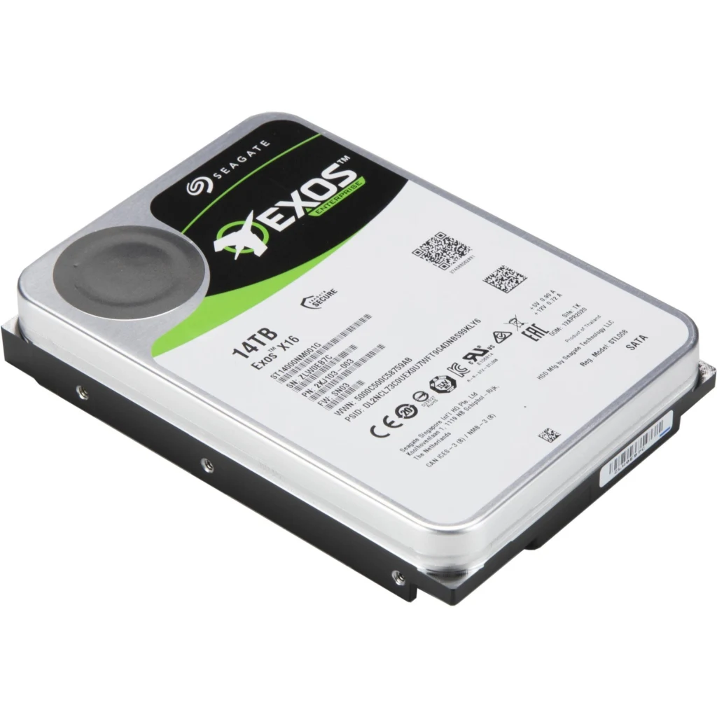 Imagen 1 de Disco Duro Seagate Exos X16 14TB 3.5" SATA3 7.2K RPM 512e/4Kn 256MB p/NAS
