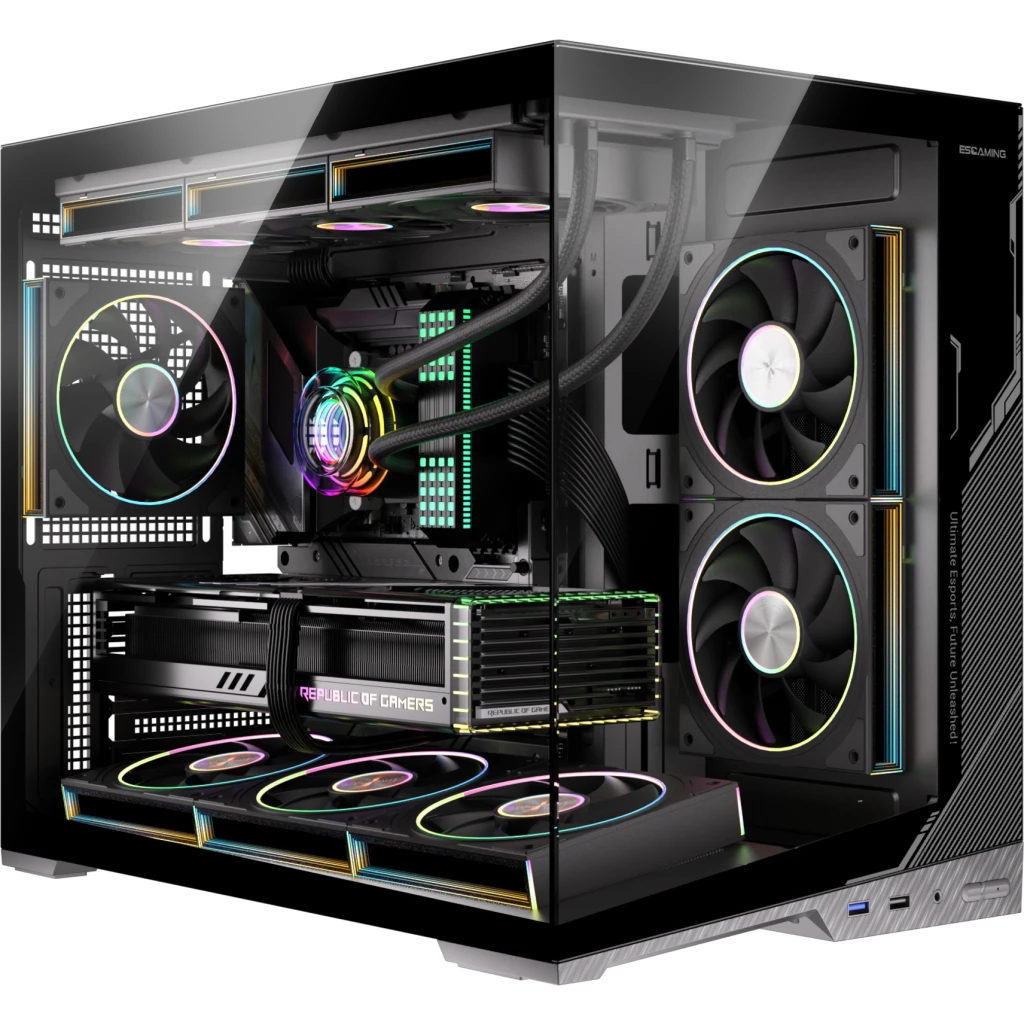 Imagen 13 de Gabinete Gamer ZERO Vidrio Templado | Micro ATX / ITX | Soporte 6 Ventiladores + Controladora | USB 3.0 x2 + Audio | Flujo de Aire 10