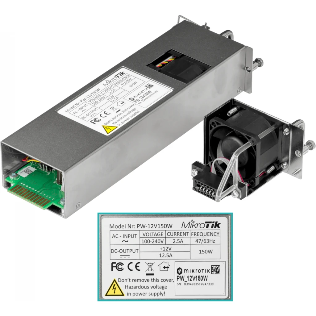 Imagen 1 de MIKROTIK 16-SFP28 2-QSFP28-100G 1-100 L6 2-220VAC req-cables-C13