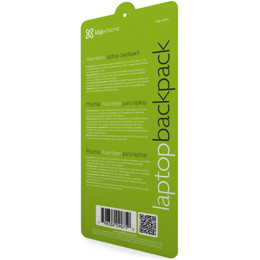 Imagen 2 de KX Bkpk Laptop KNB-456BK 15.6 1600D Nylon Black