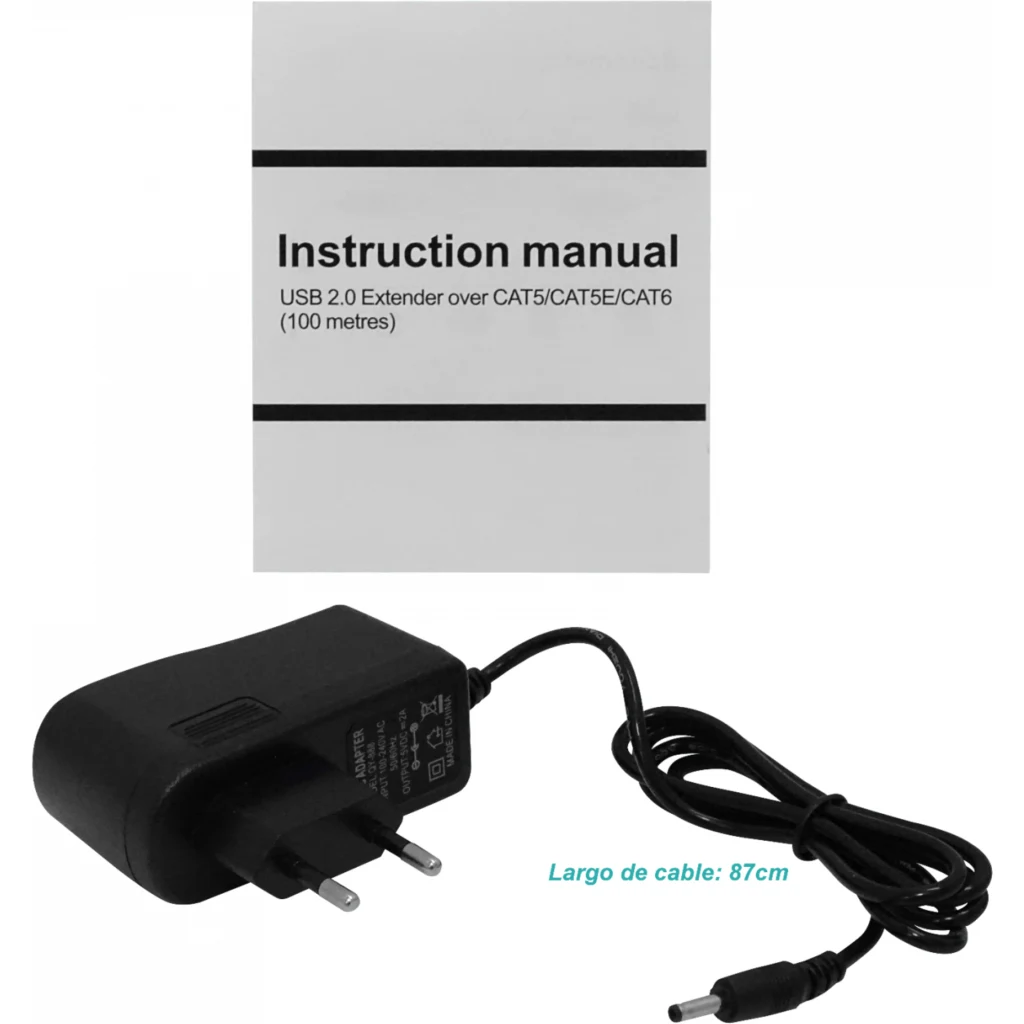 Extensión Activa USB 2.0 UTP Cat5 Cat6 50-100mt Inc. 5V/1A A-M A-H