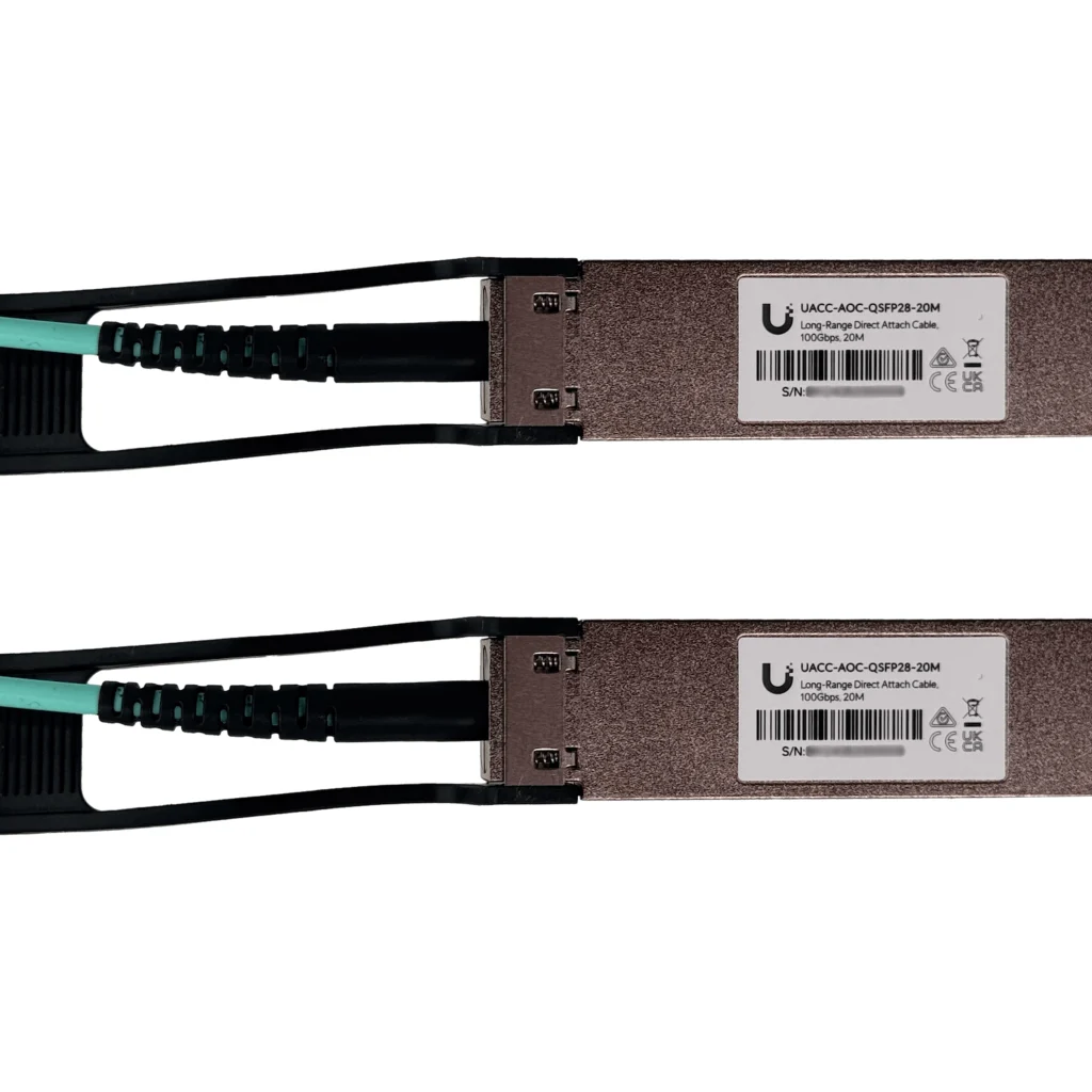 Imagen 3 de UI 20mt QSFP28-100Gbps Cable 3mm Fibra-MM Directa AOC-QSFP28-20M