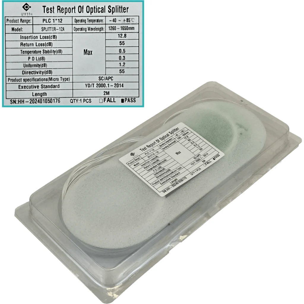1x12 200cm SC/APC Divisor PLC GEPON GPON G657A1 0,9mm 1260-1650nm