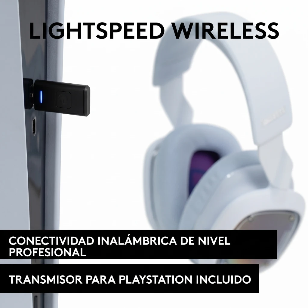 Imagen 2 de Audífonos Gamer Inalámbrico Logitech Astro  A30 Lightspeed PS Blanco Púrpura
