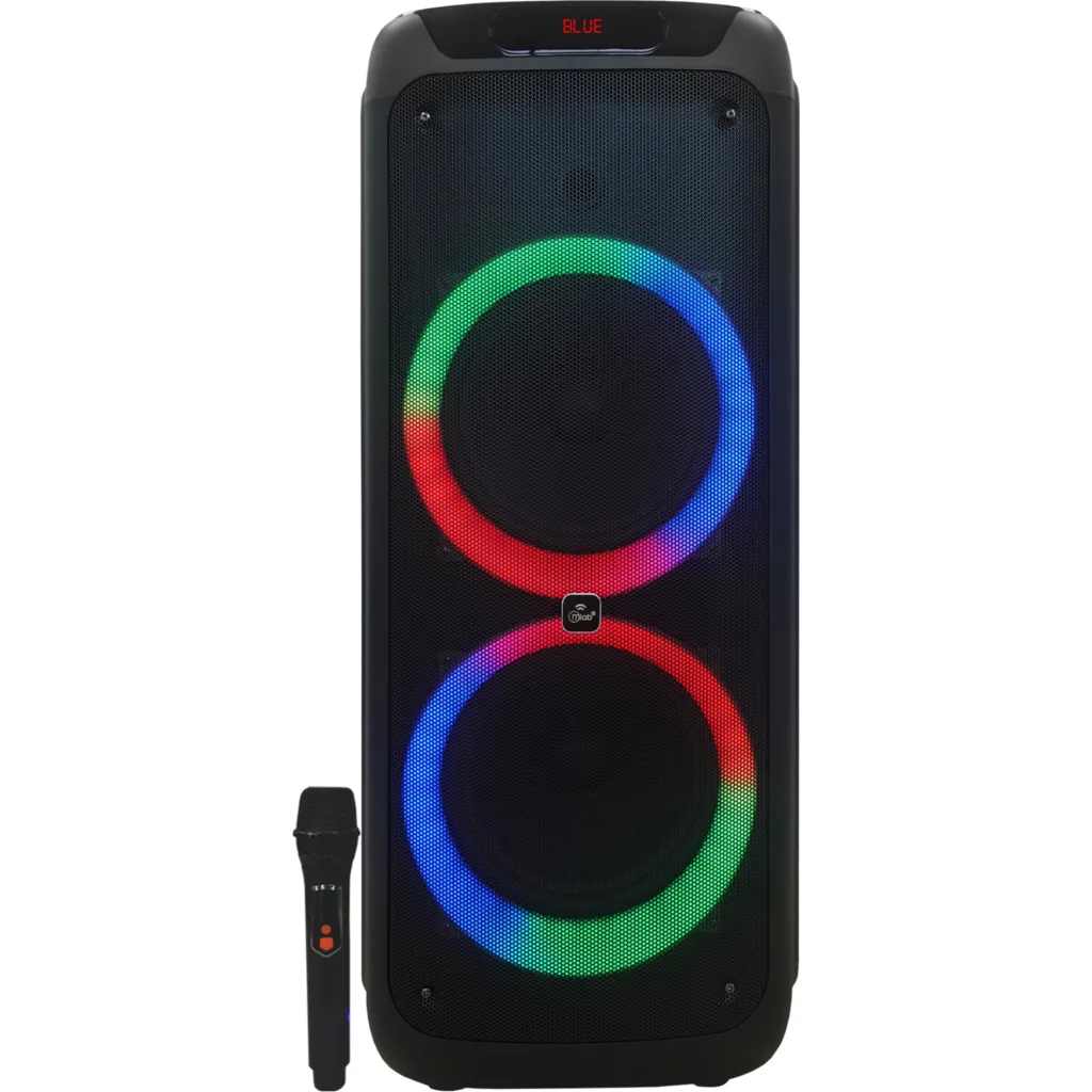 MLAB PARLANTE FLAMING POWER BASS 10" x 2 MICROFONO INALAMBRICO