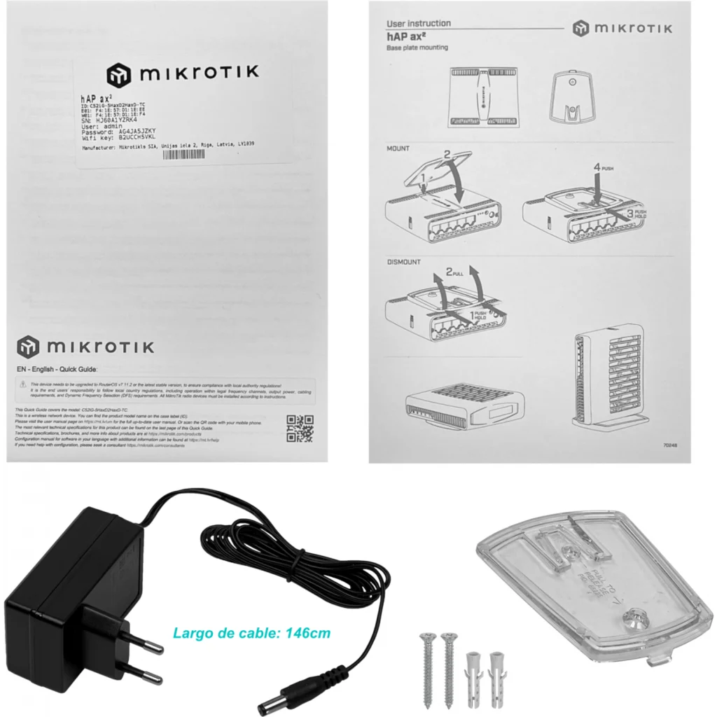 Imagen 1 de HAP-AX2 WIFI-6 5-1000 1GB RAM ARM64 1-poe-out 1-poe-in 1-dc 12-28V 18-28V-Poe