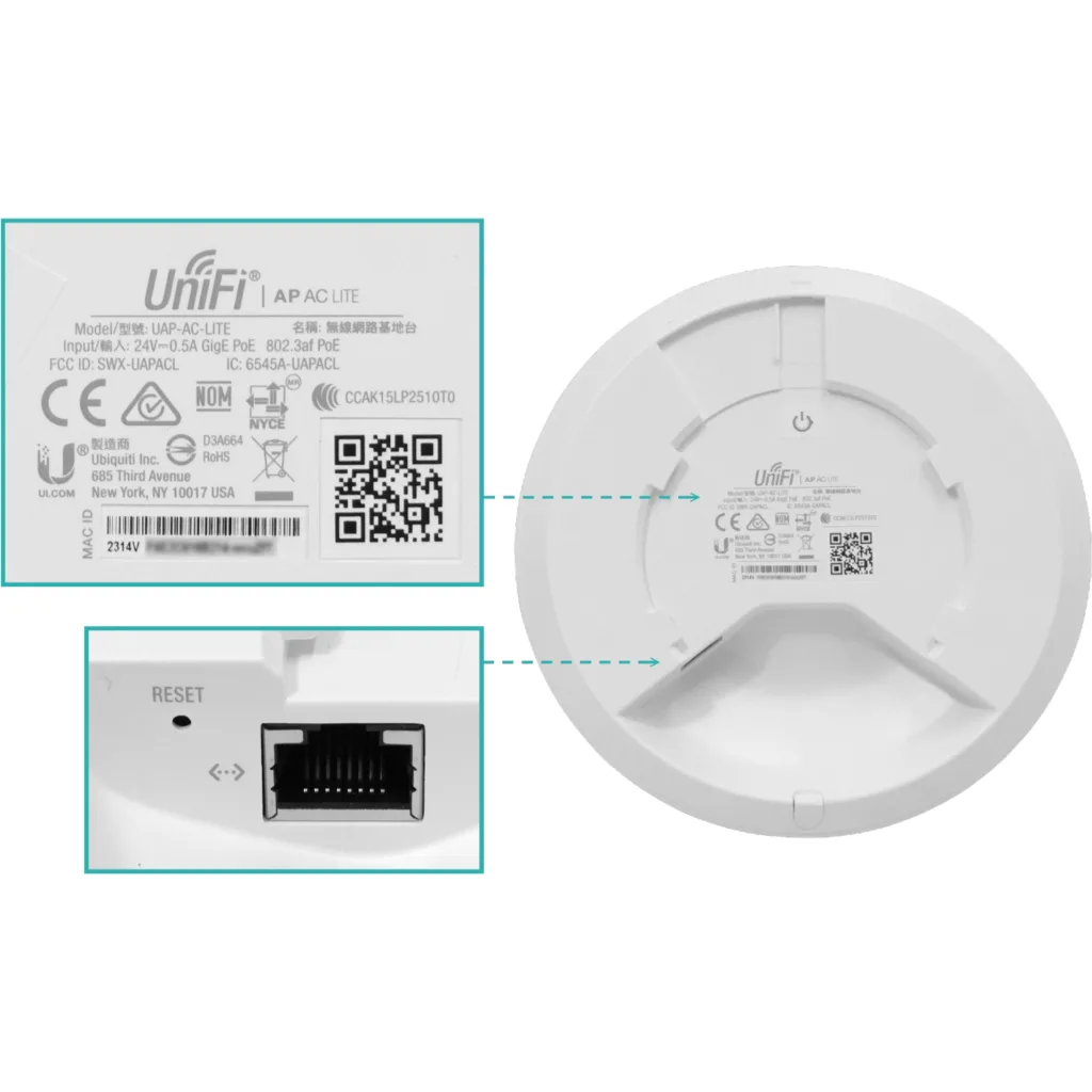 Imagen 2 de Access Point Interior 2.4/5GHz 20dBm 3dBi POE 122mts Ubiquiti UAP-AC-LITE