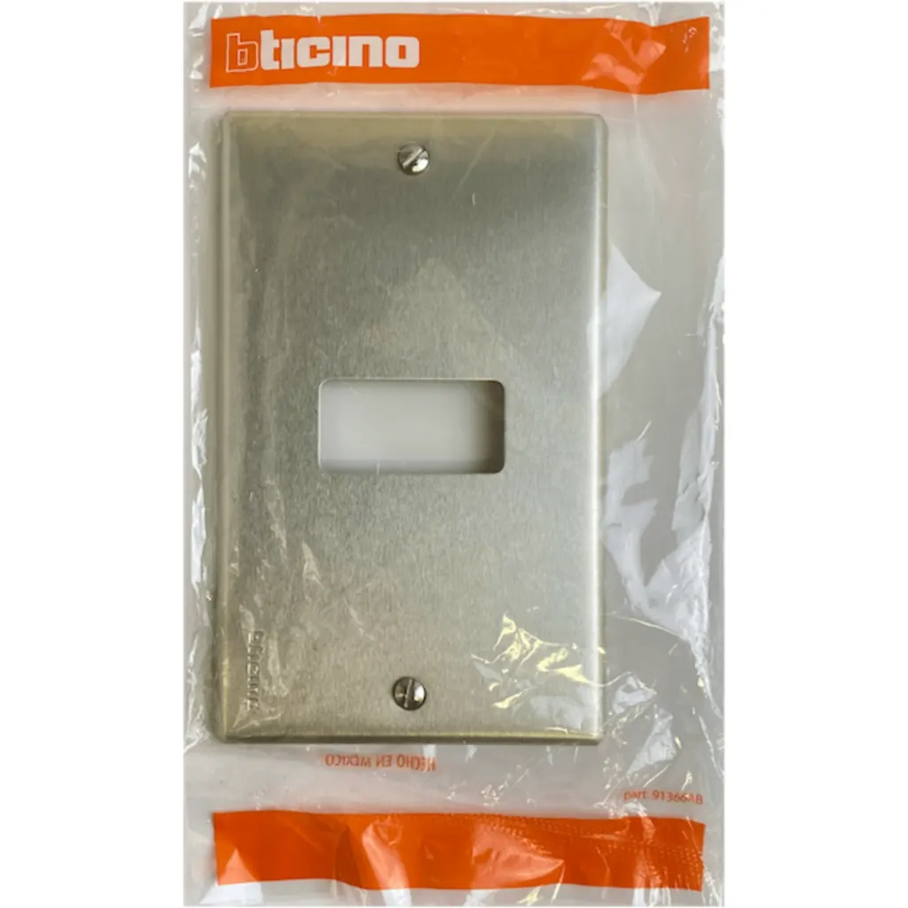 BTICINO Placa 1 Puesto Modulo Aluminio c/Tornillos