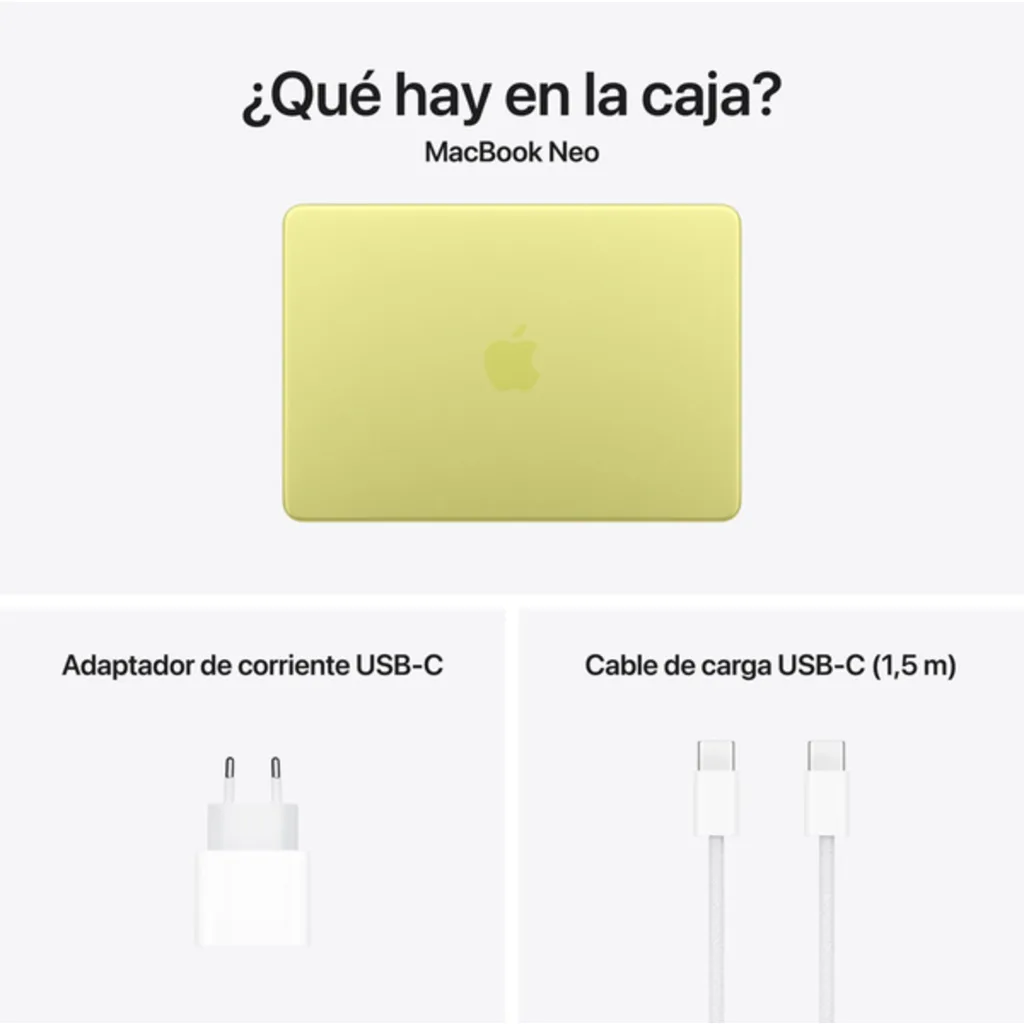 Imagen 11 de MacBook Neo 13/ A18 6C/ GPU 5C/ 8 RAM/ 256GB Citrus