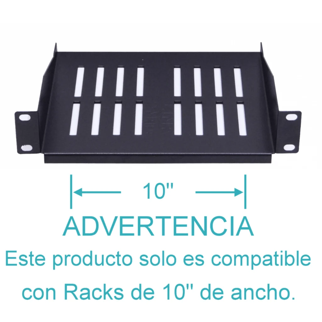 Imagen 2 de LINKMADE 1U 10 Pulg-angosto 20cm-Fondo Bandeja Ventilada Acero-1,2mm