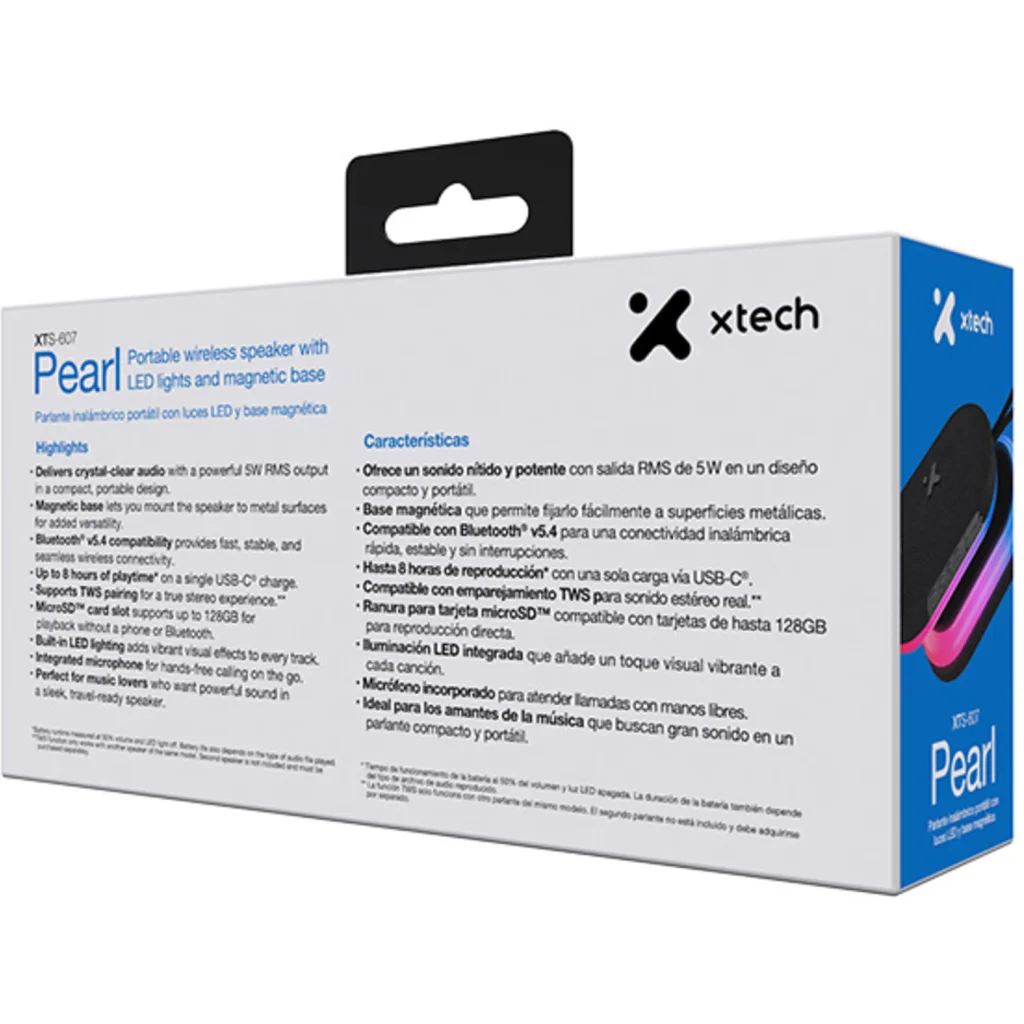 Imagen 11 de Xtech - Speaker - black with LED lights and magnetic base - BT 5W TWS XTS-607