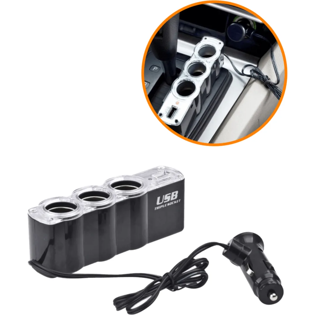 Imagen 3 de 3-Vehicular-Hembra 1-USB-Hembra-AH 5VDC 0,5A 12V/24V-Macho-Encendedor
