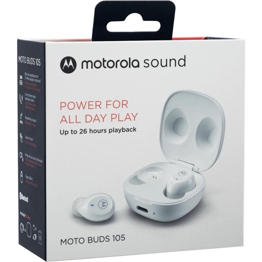 Imagen 1 de AUDIFONO MOTOROLA MOTO BUDS 105 TRUE WIRELESS BLANCO