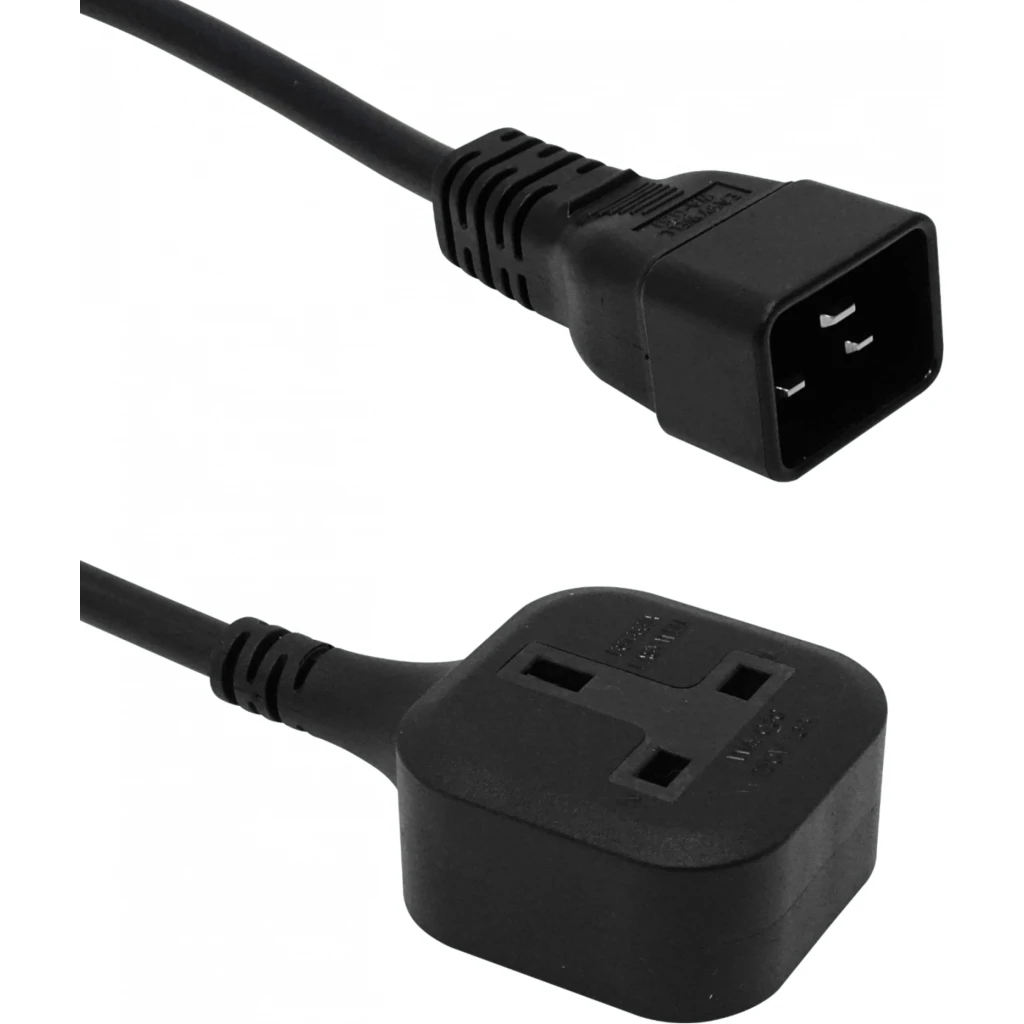 Imagen 1 de C20-Macho UK-Hembra Cable Poder 0,5mt Negro 50cm