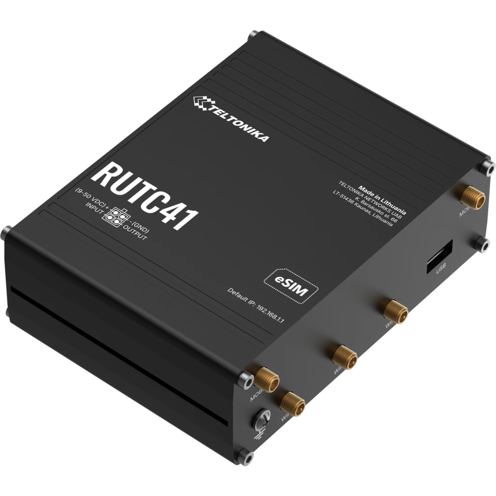 Imagen 3 de Router industrial Teltonika RUTC41 con 4G LTE Cat 4, Wi-Fi 6 doble banda, proces