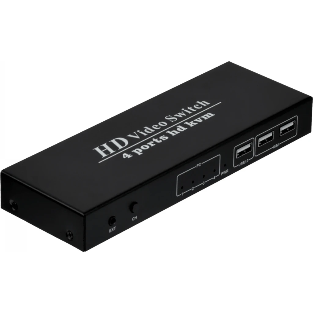 KVM 4-HDMI-USB incluye-cables 2-USB2.0-AH inc-5V/2A