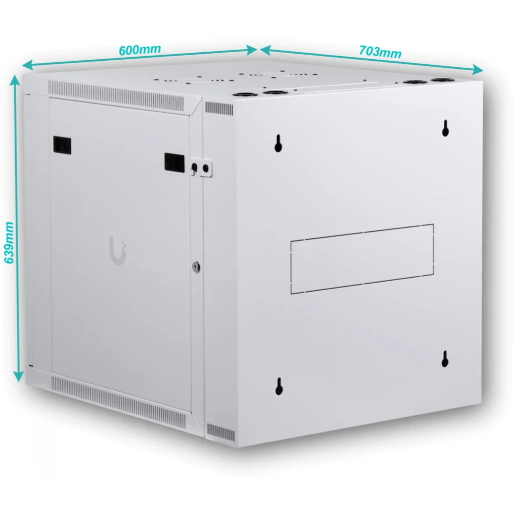 Imagen 7 de UBIQUITI 12U Microperforada Doble Bisagra 70cm-Fondo Rack Muro Blanco