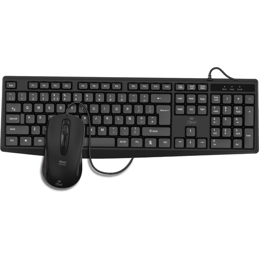 MLAB KIT TECLADO Y MOUSE WIRED 1600DPI SCHOOL C70U GRAY/BLACK