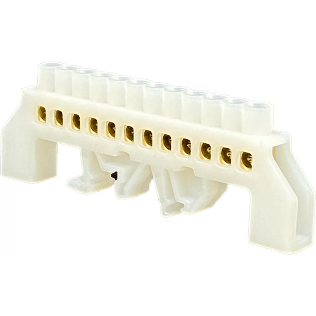 Regleta Blanco 12-Conexiones 4mm Riel Din Distribucion Electrica