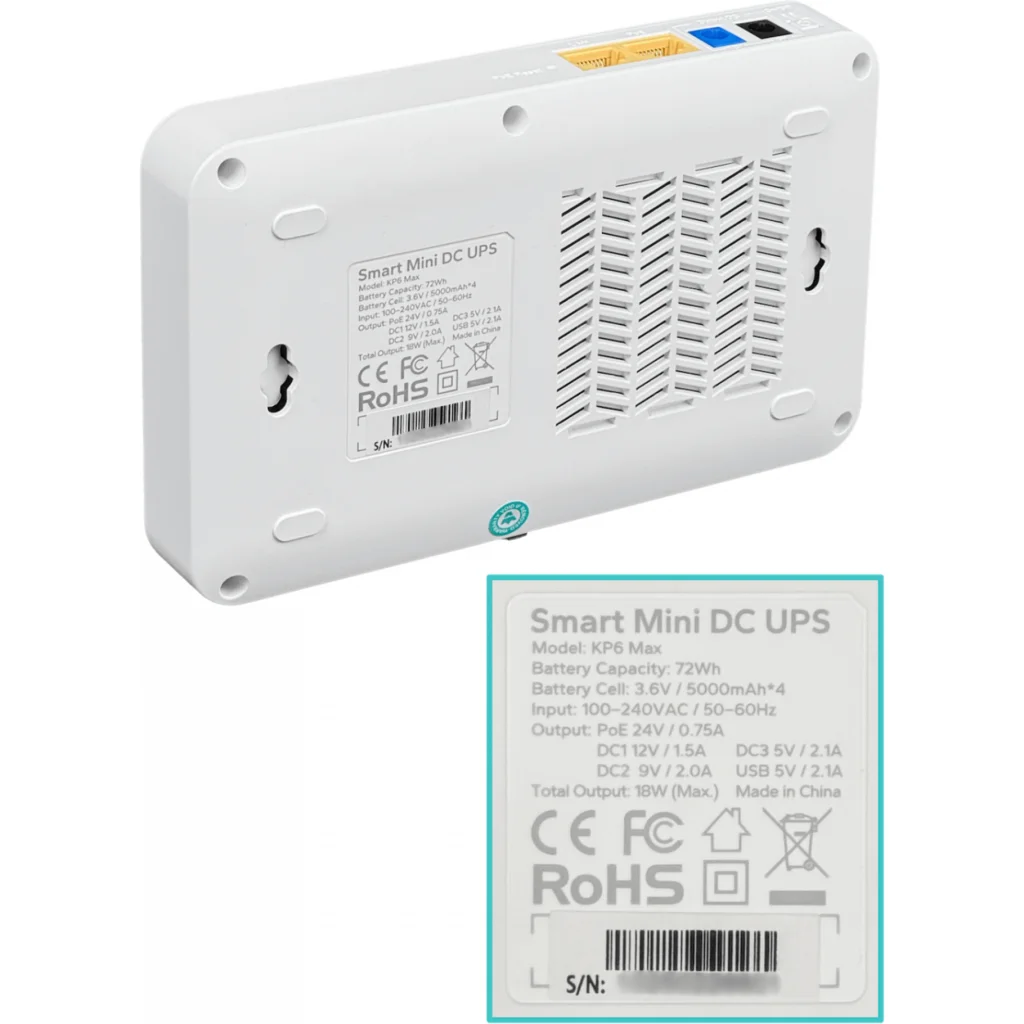 Imagen 8 de UPS DC 72Wh 2Ah in:100-240VAC 2-100(1-PoE24) Plug-ou:12/9/5V USB-ou:5V