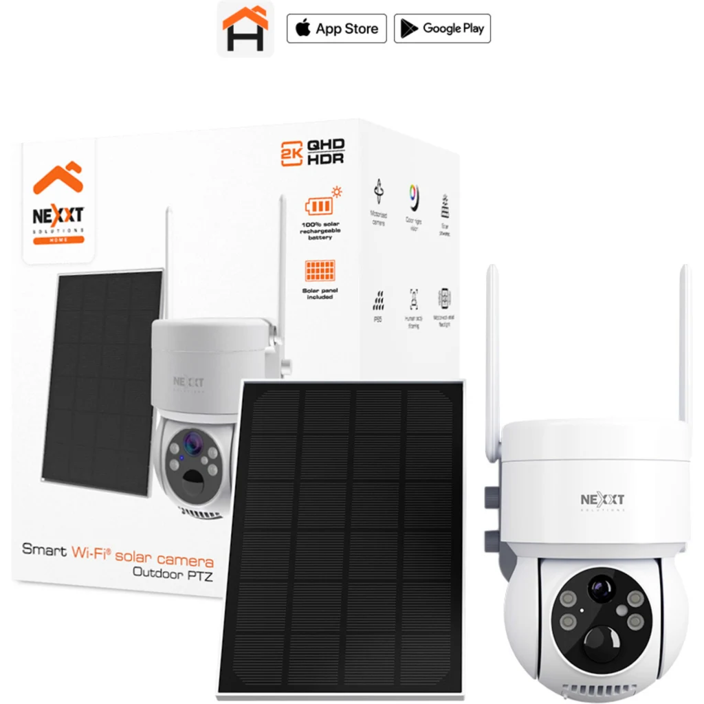 Cámara Solar Inteligente Nexxt Solution PTZ  Wi-Fi para Exteriores 1080P FHD