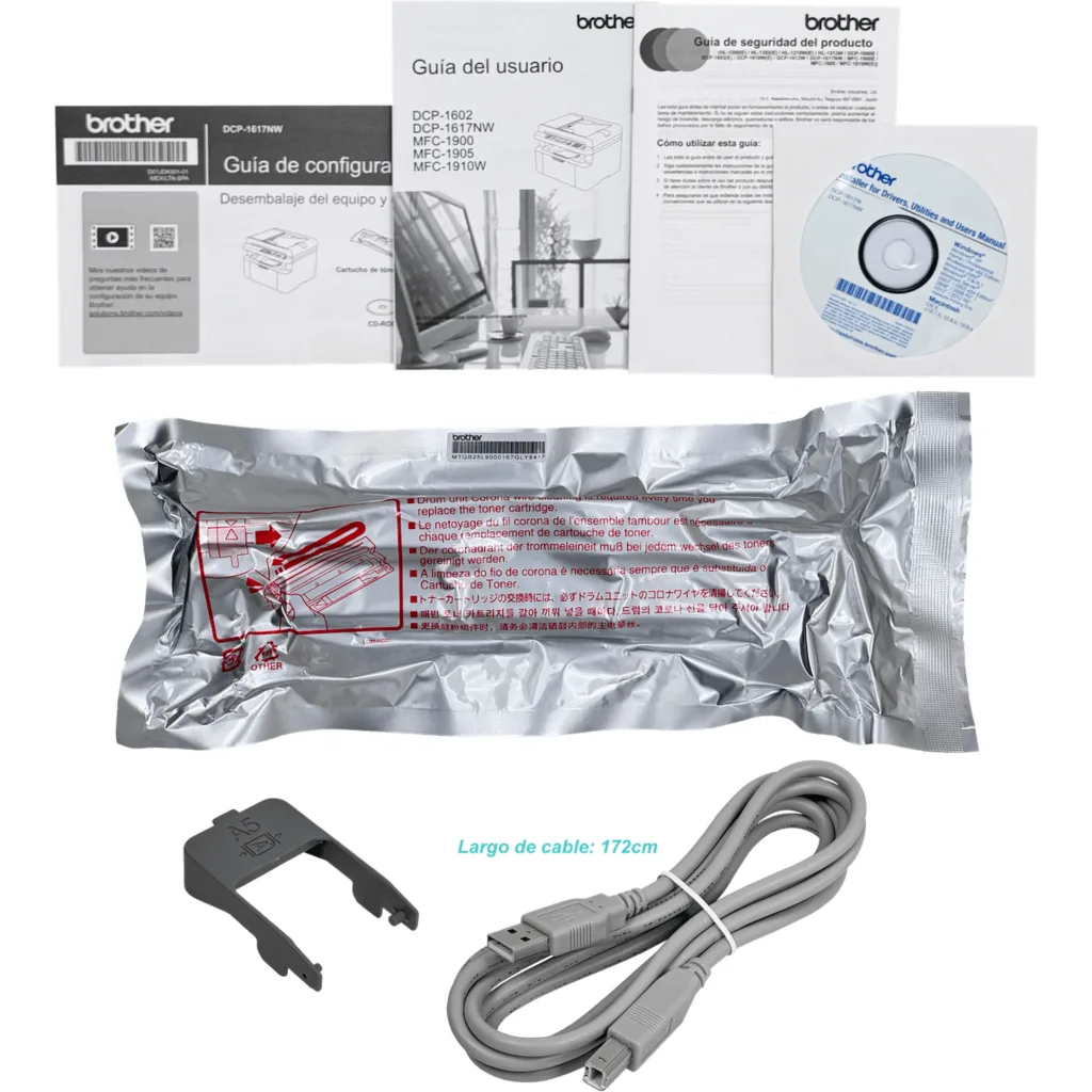 Imagen 2 de BROTHER Impresora Laser 21ppm 150h LAN-WiFi-USB 2400x600dpi DCP-1617NW