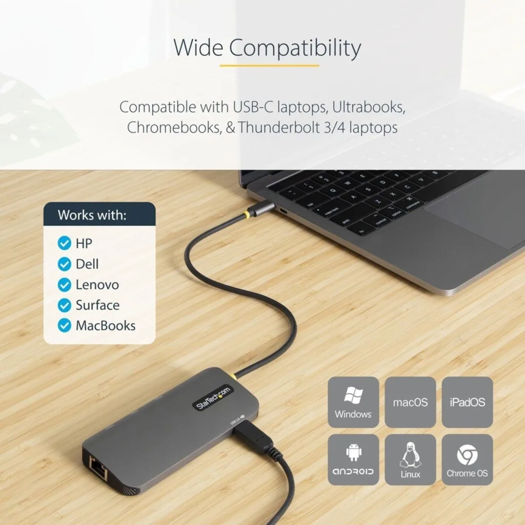 Imagen 2 de Docking Station StarTech USB-C a HDMI 4K60Hz, 3*USB-A USB-C LAN Gris
