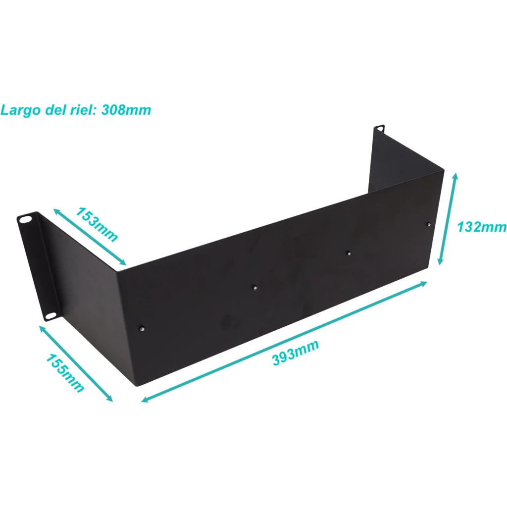 Soporte 3U-Rack c/Carril 30cm RielDIN 308mm p/Automatico  Industriales