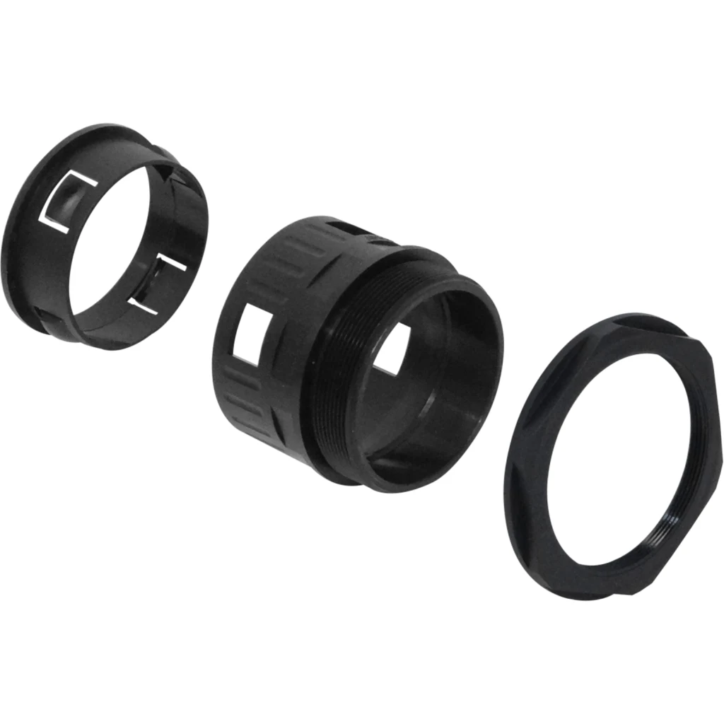 Imagen 2 de 55mm Salida Caja Prensa Estopa p/Conduit Flexible Plastico Negro