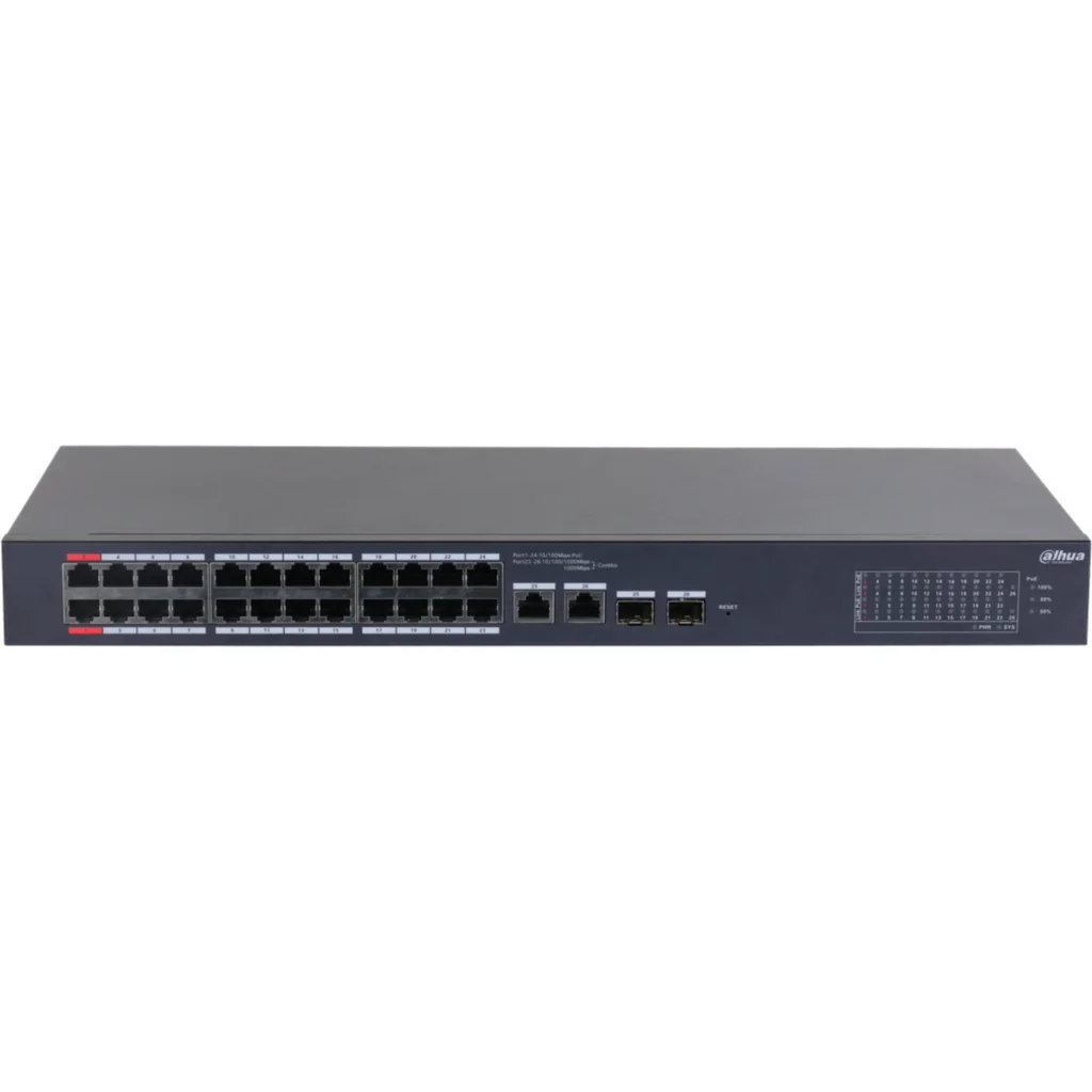Imagen 2 de Switch Dahua 26 Puertos PoE Admin Cloud, Layer2. 4 Prts 10/100/1000