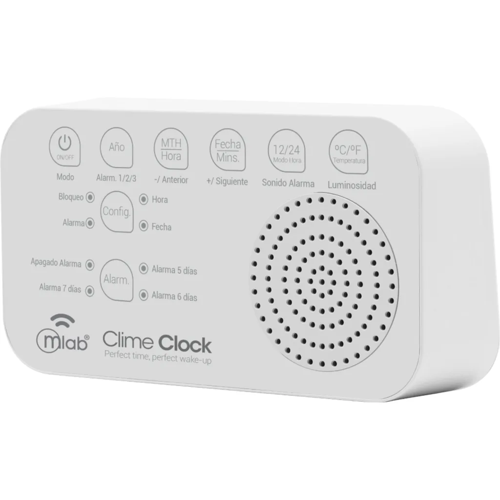 Imagen 2 de MLAB PARLANTE RADIO RELOJ DESPERTADOR TEMPERATURA CLIME CLOCK WHITE