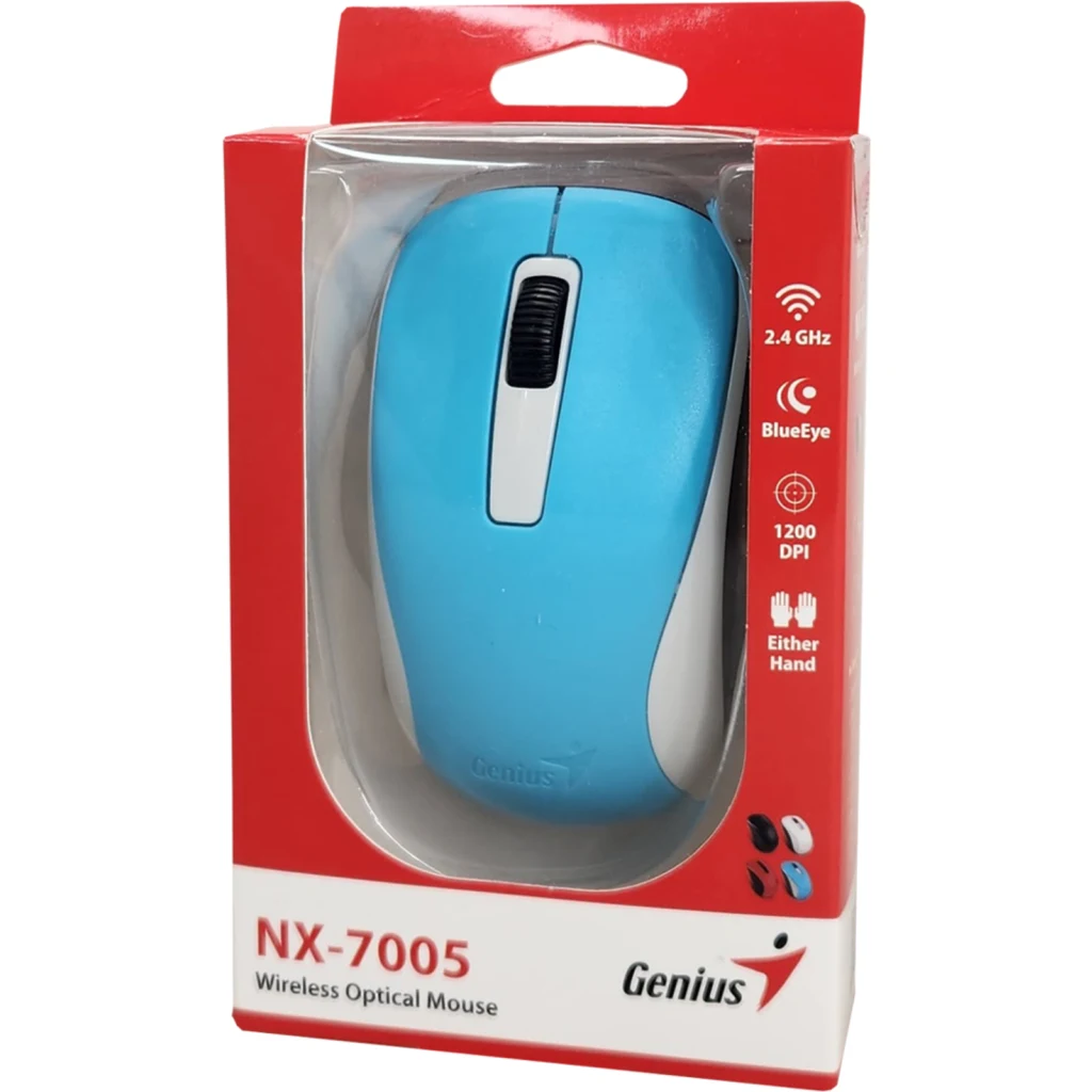 Imagen 3 de GENIUS MOUSE INALAMBRICO 2,4GHZ BLUE-NX-7005-BL