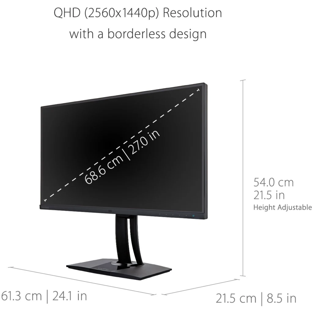 Imagen 5 de Monitor Viewsonic VP2771 27" WQHD IPS USB DisplayPort Mini DisplayPort HDMI 5ms