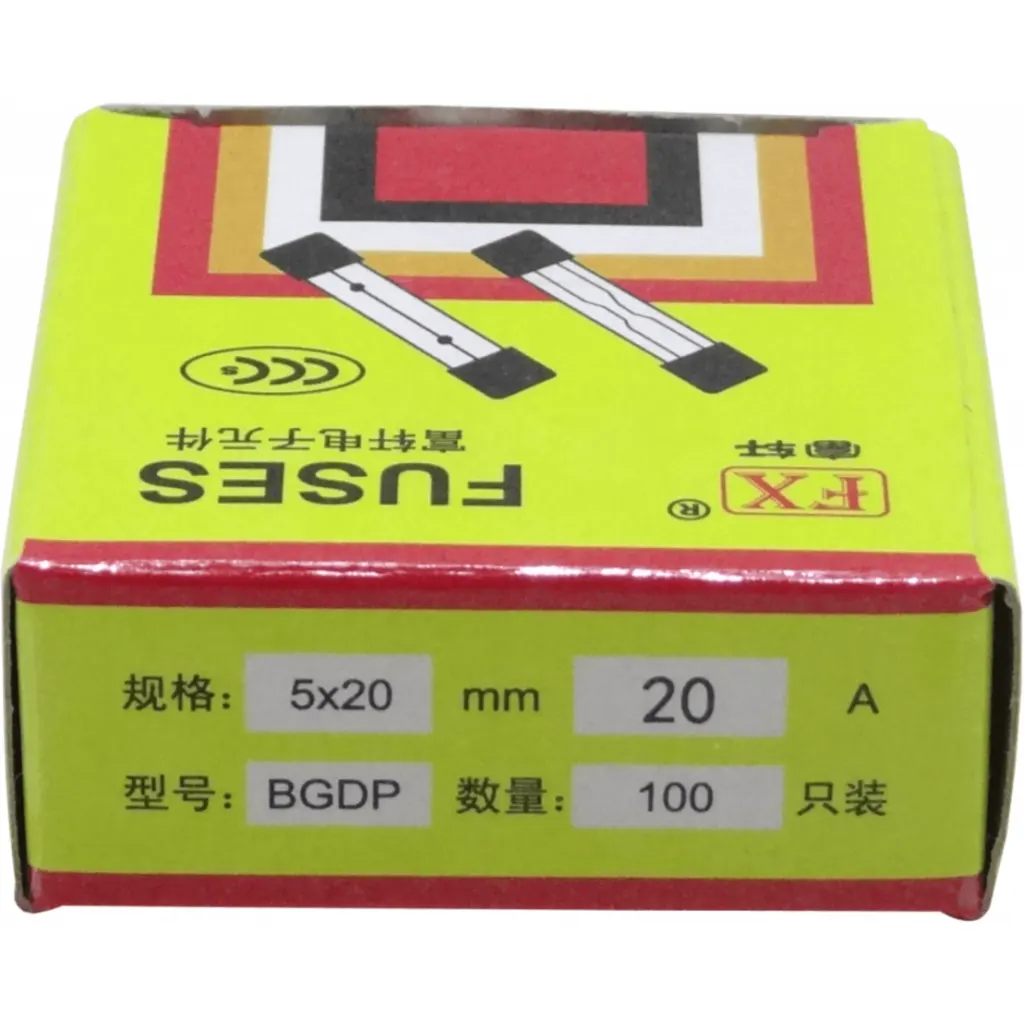 CAJA 100-unids. 20A 5x20mm 250V Fusible Rapido Cilindrico Vidrio