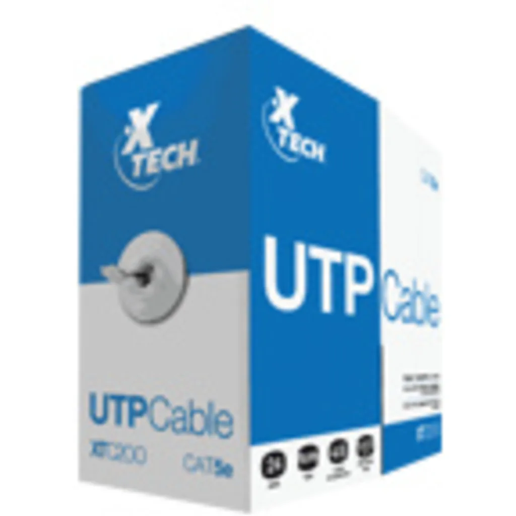 Cable de Red X-Tech XTC-220 Categoria 5E UTP Unifilar 305mts Color GRIS