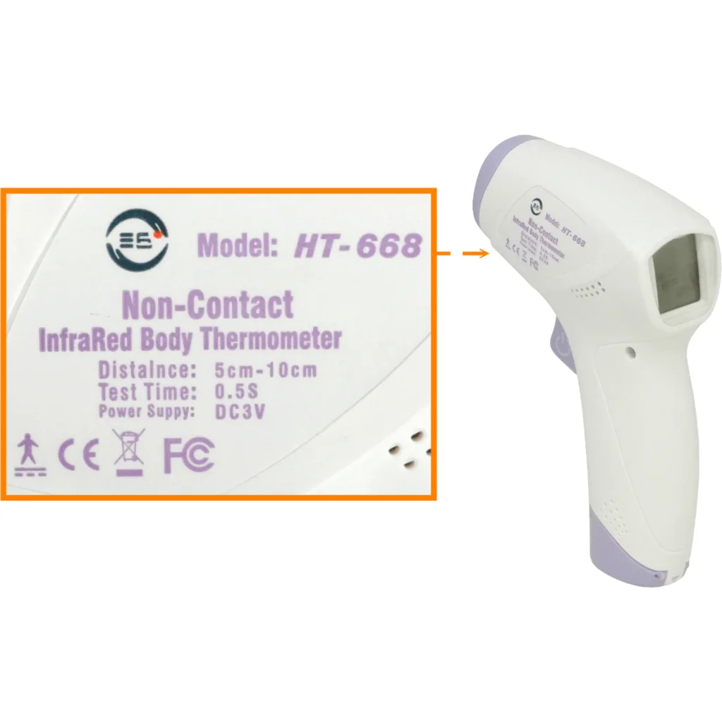 Imagen 1 de Termometro infrarrojo 5-10cm s/contacto req-2xAA Display-ilum. HT-668