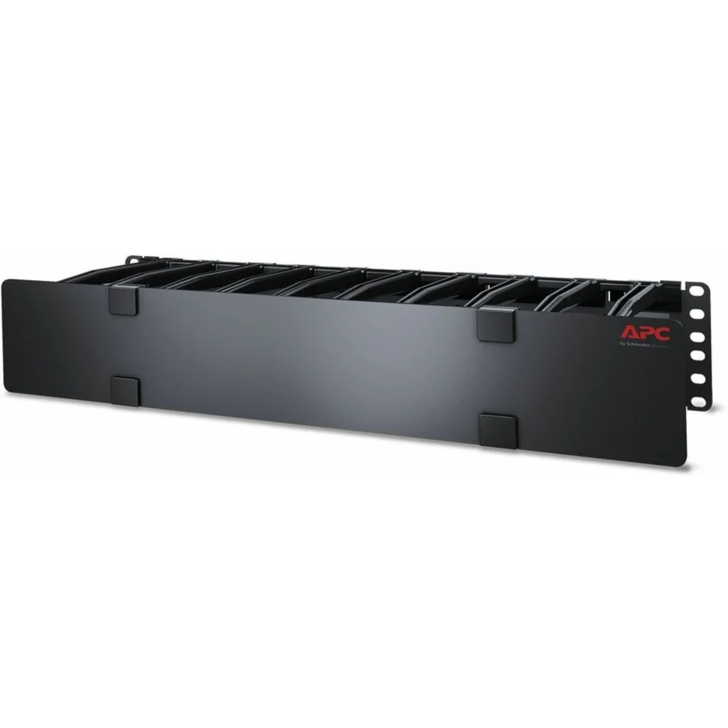 Organizador Horizontal de Cables con Placa inferior con cubierta 2U x 6" 