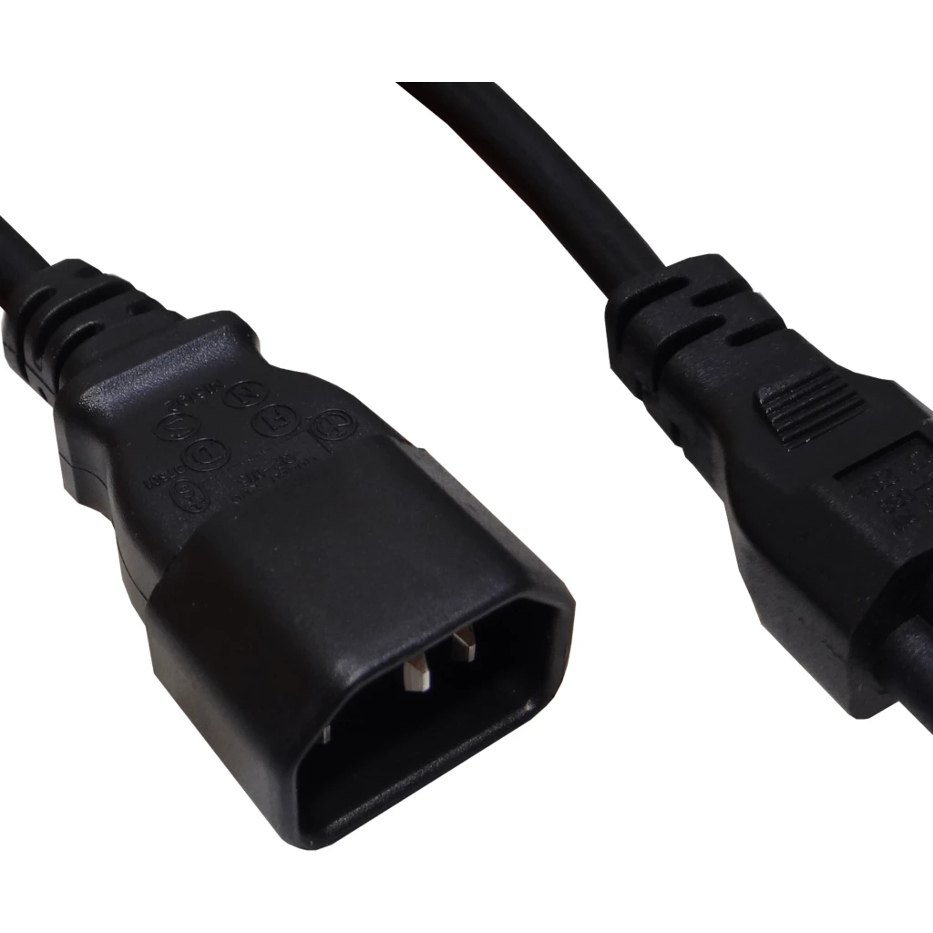 Imagen 1 de Cable de Poder Trebol Hembra C5, Macho C14, 6A 3x0.75mm2, 1.5mts largo Negro