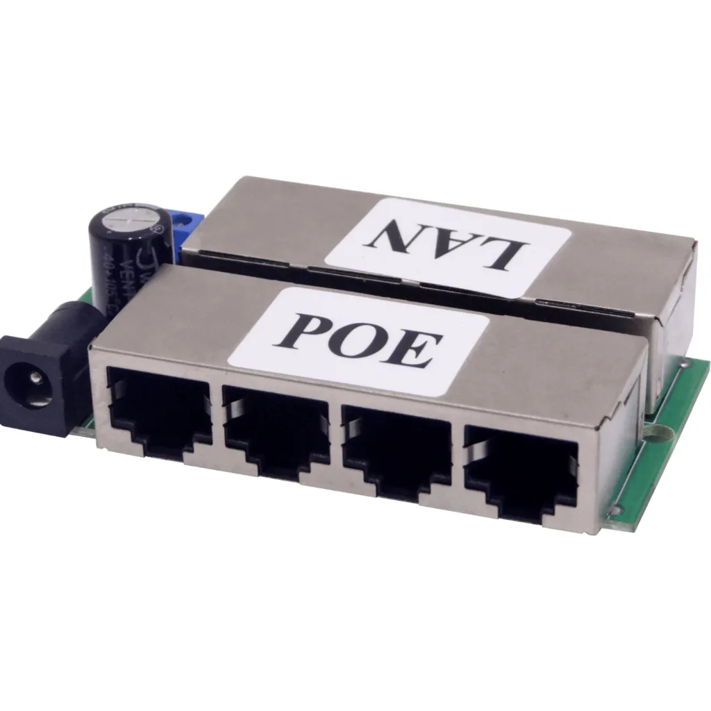 Imagen 1 de Inyect PoE Pasivo 4-puerto 8-RJ45 2pin/Jack-5,5x2,1mm req-FuentePoder