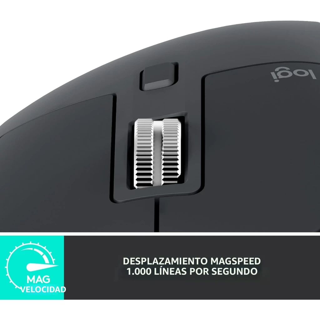 Imagen 3 de Mouse Inalámbrico Logitech MX Master 3s Óptico 8000DPI 7 Botones Bluetooth Negro