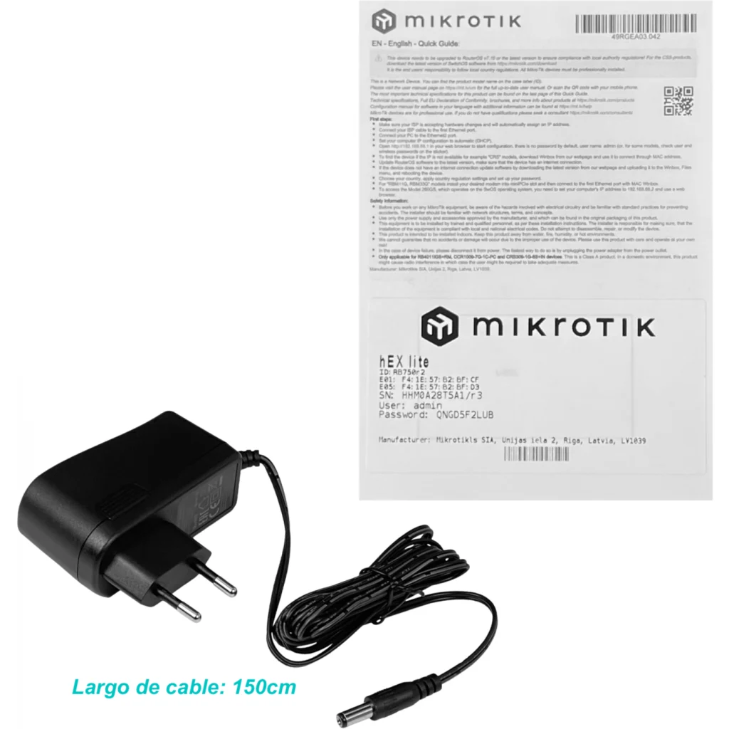 Imagen 3 de MIKROTIK 5-100 L4 850MHZ 64MB CAJAPLASTICA INC-FUENTE-PODER RB750R2