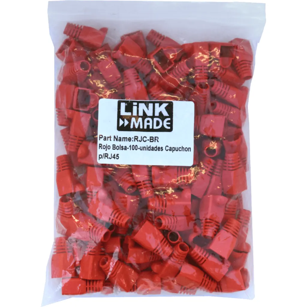 Imagen 1 de BOLSA 100 UNIDADES CAPUCHON p/RJ45 Color Rojo