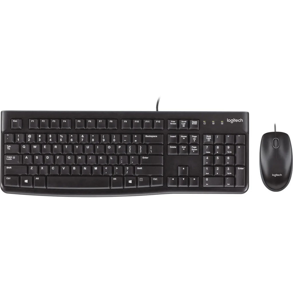 Kit Teclado Mouse Alámbrico Logitech MK120 Interfaz USB Color Negro